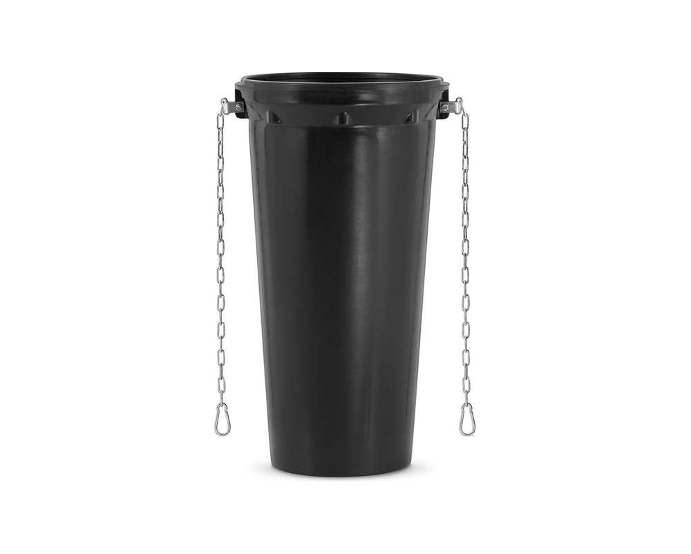 Čierny plastový stavebný sklz na suť s reťazami